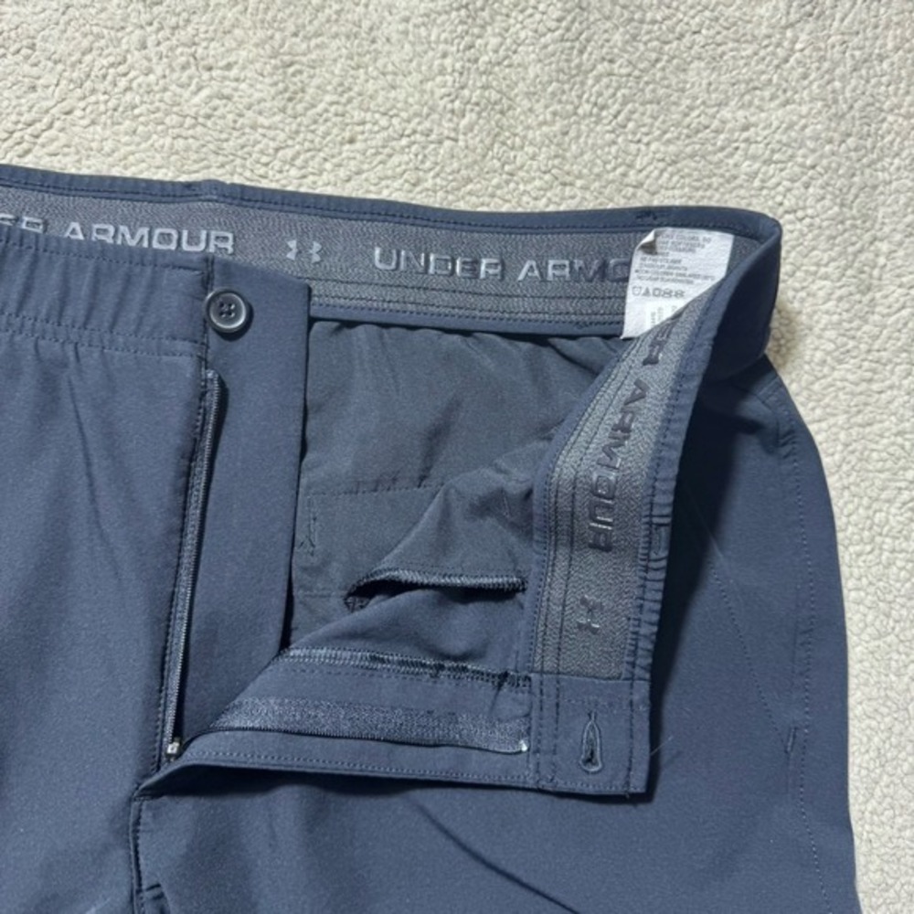 Under Armour Pants Mens 38 Black Slacks Chino Mid Rise Stretch Waist Straight - Picture 4 of 14